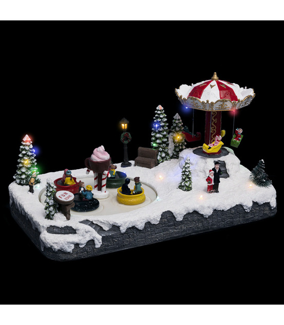 Village de noël lumineux, animé et musical parc d'attraction