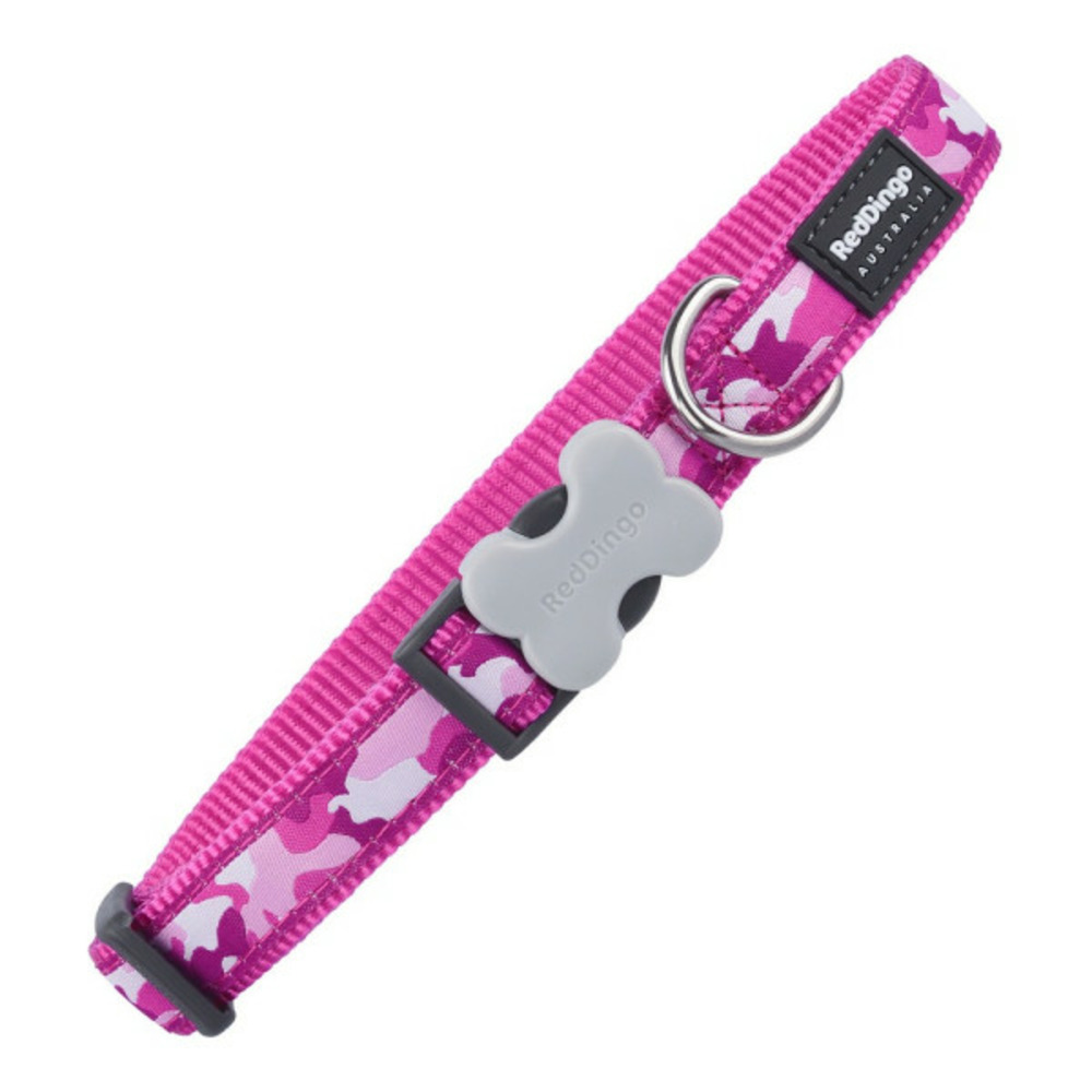Collier pour chien camouflage fuchsia 20-32 cm
