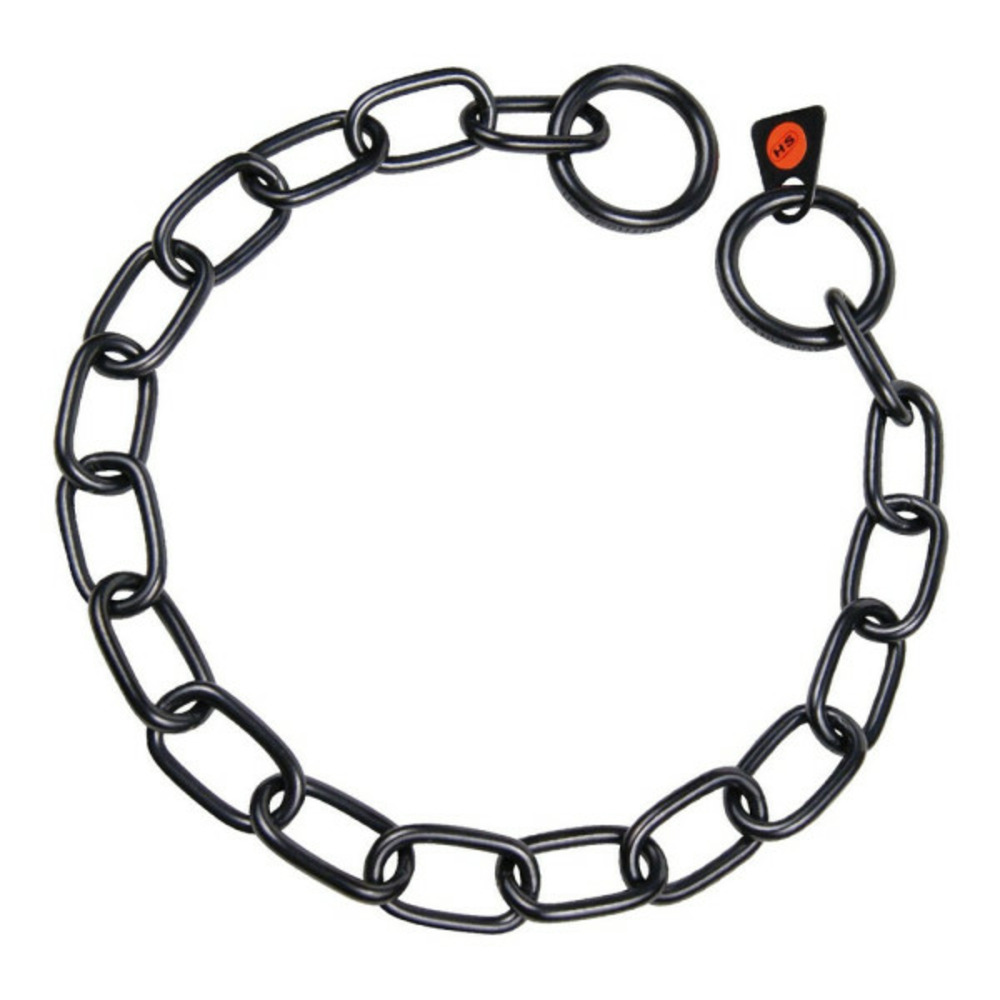 Collier pour chien noir 3 mm maillons semi-long (55 cm)