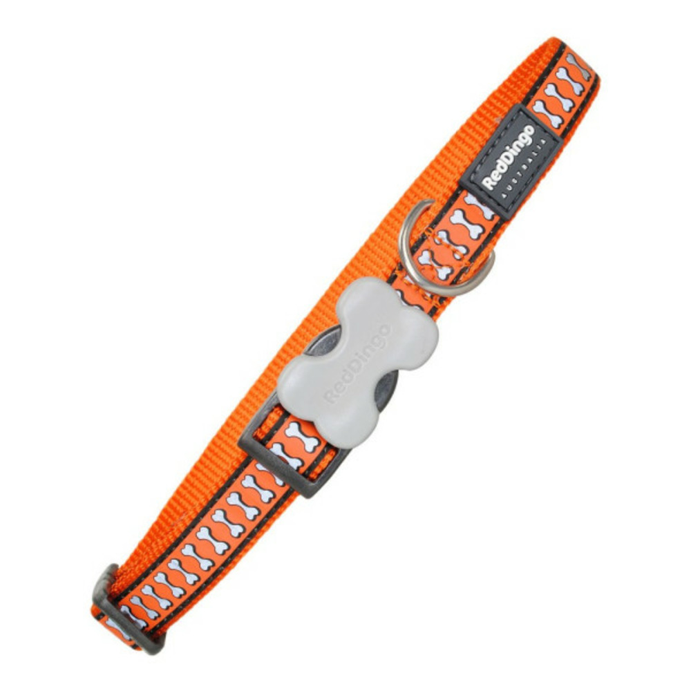 Collier pour chien réfléchissant os orange (NULL,5 x 24-36 cm)
