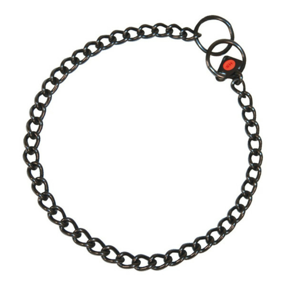 Collier pour chien noir 2,5 mm maillons court (55 cm)