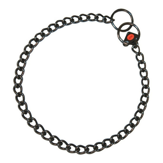Collier pour chien noir 2,5 mm maillons court (55 cm)