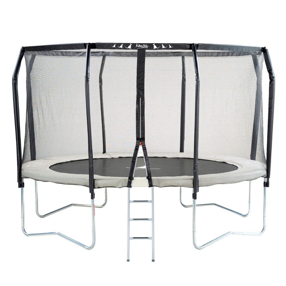 Trampoline de jardin rond ø426cm avec filet de sécurité + échelle - fabrication