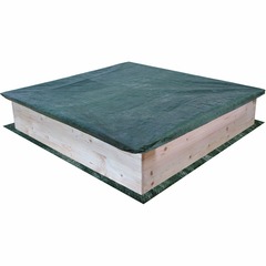 Bac à sable carré en bois brut pré-percé pour enfant 118 x 118 cm