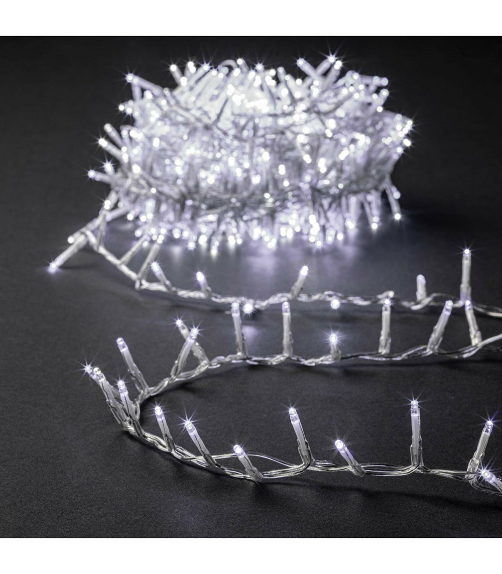 Guirlande lumineuse 19 mètres 750 led blanc froid et 8 jeux de lumière