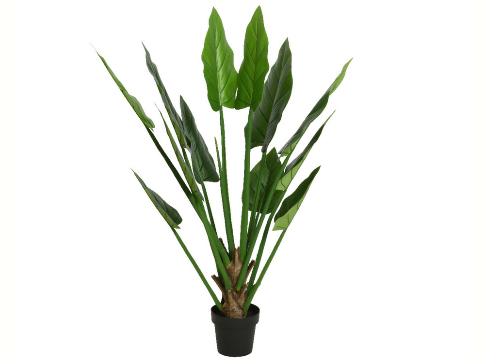 Plante artificiellle strelitzia en pot plastique
