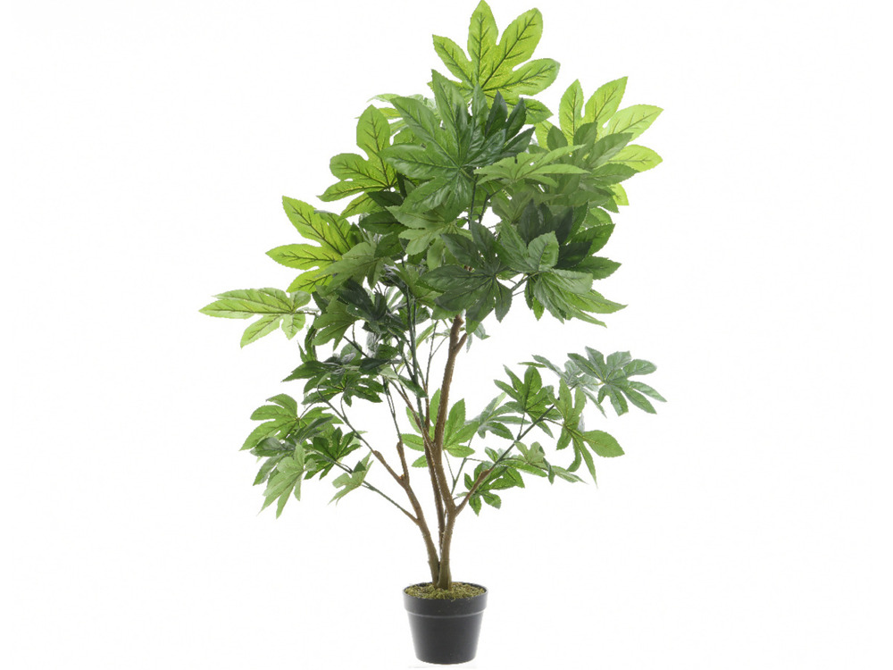 Plante artificiel aralie en pot, 67 feuilles - h. 130 cm