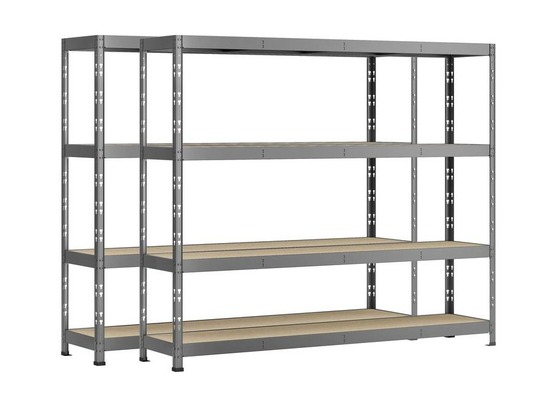 Lot de 2 étagères rack - 4 plateaux - 220 x 50 cm - charge lourde
