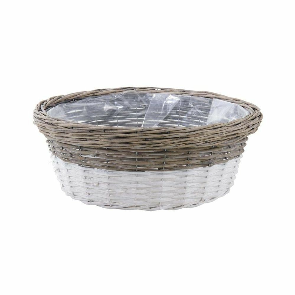 Corbeille ronde en osier et bois teinté Truffaut