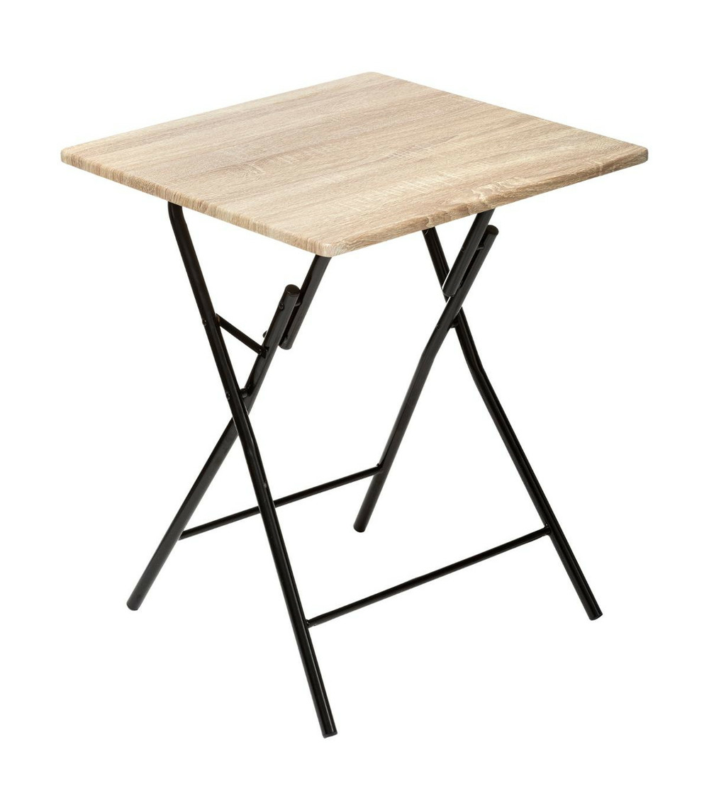 Table pliante 2 places en bois clair 60 x 60 cm