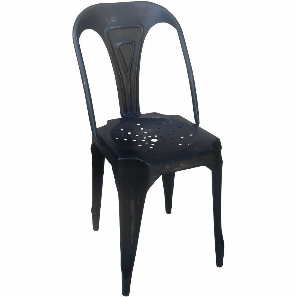 Chaise vintage en métal noir