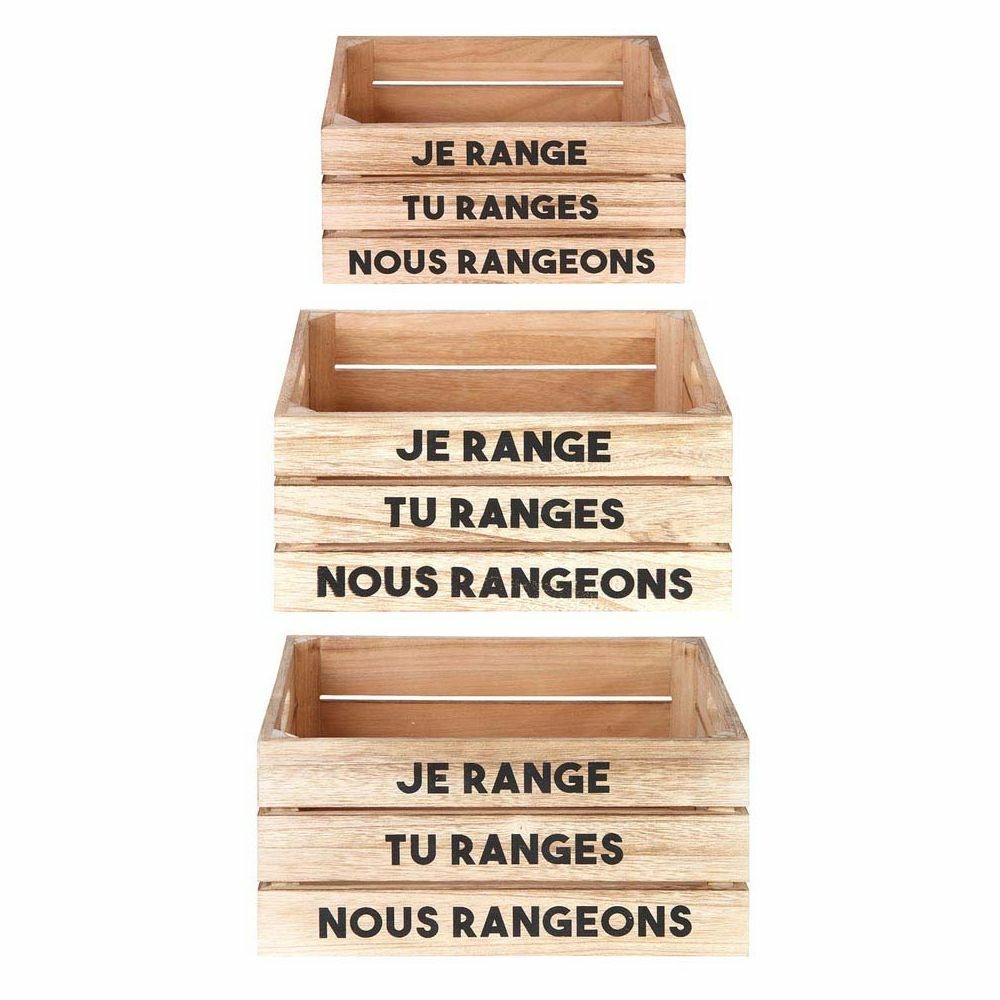 Caisse de rangement en bois - 40x30x20 cm - ON RANGE TOUT