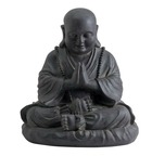 Statue décorative happy buddha en fibre de verre et argile - 53 cm
