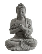 Statue décorative buddha en fibre de verre et argile - 60 cm