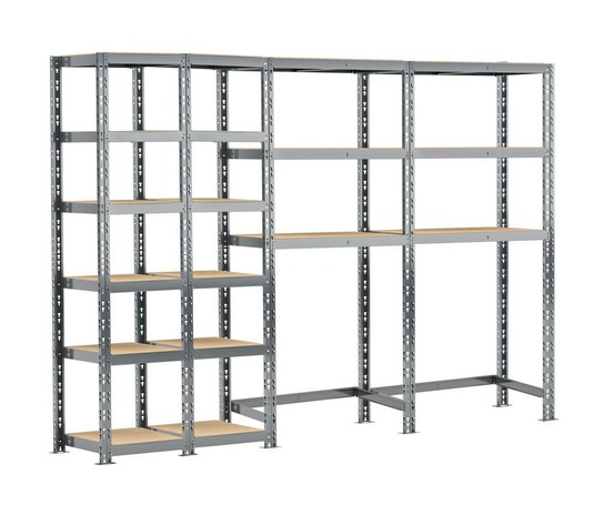 Concept rangement de garage - longueur 240 cm - 18 plateaux