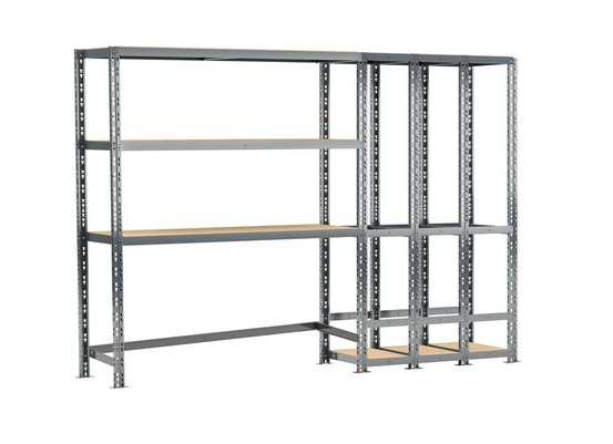 Concept rangement de garage modulö - longueur 255 cm - 5 plateaux