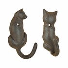 Patère queue de chat en fonte (lot de 2) chats différents