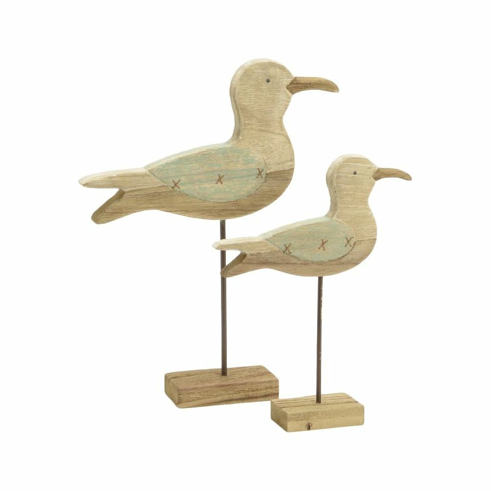 Figurine De Mouette En Bois, Statue D'oiseau Marin Pour