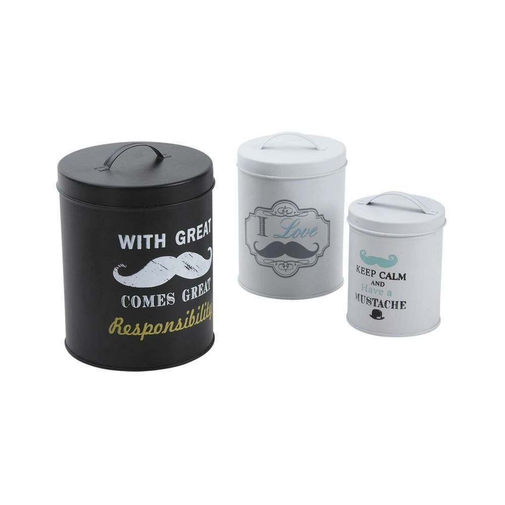 Boite ronde de rangement moustache (lot de 3) | Truffaut