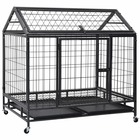 Cage robuste avec roues pour chiens acier 98x73x99 cm