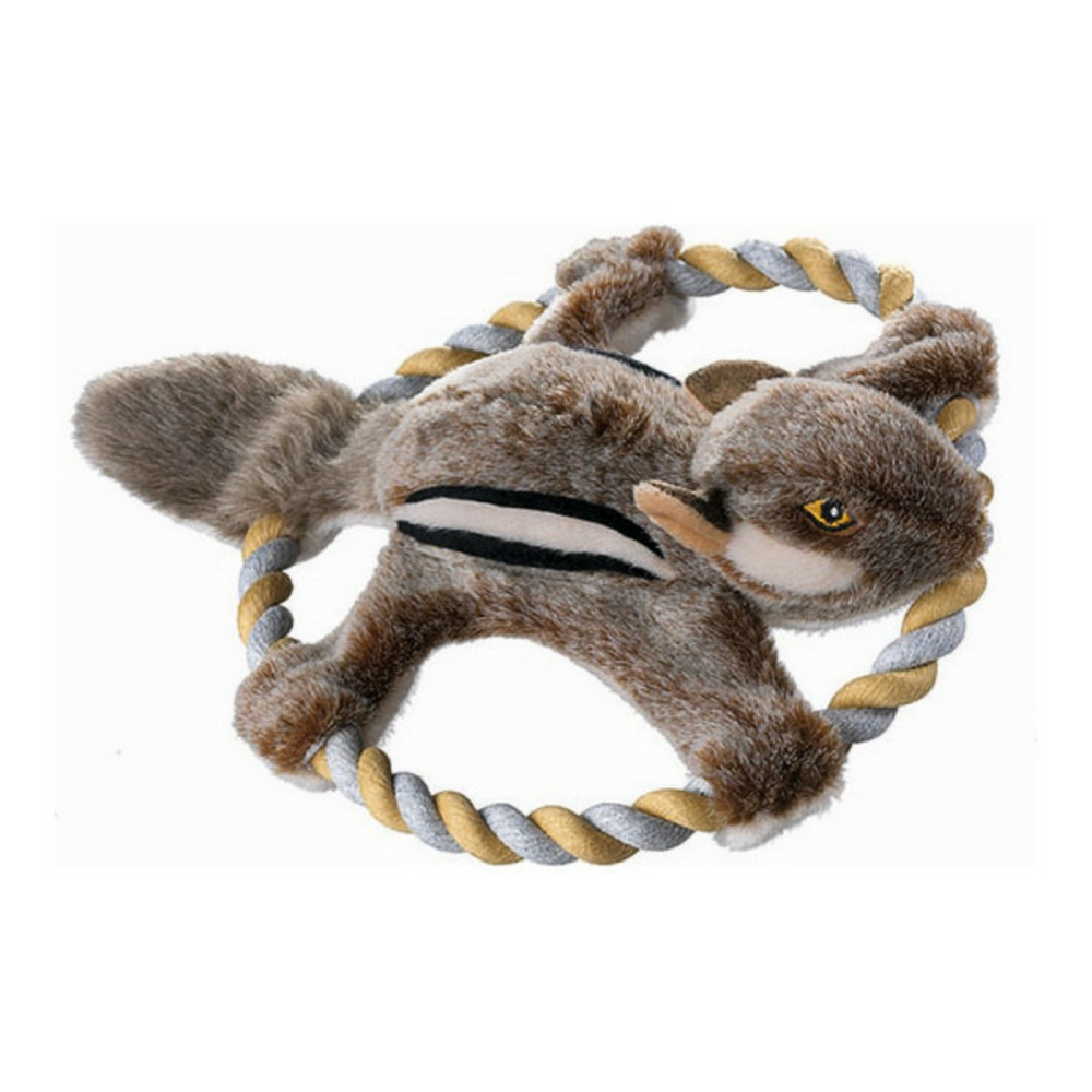 Jouet pour chien en peluche wildlife train avec corde écureuil (30 cm)