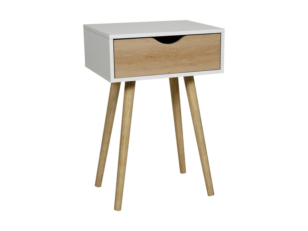Table de chevet bois modern blanc