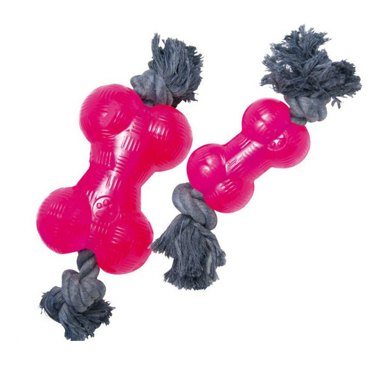 Jouet pour chien os rose s (9 cm)
