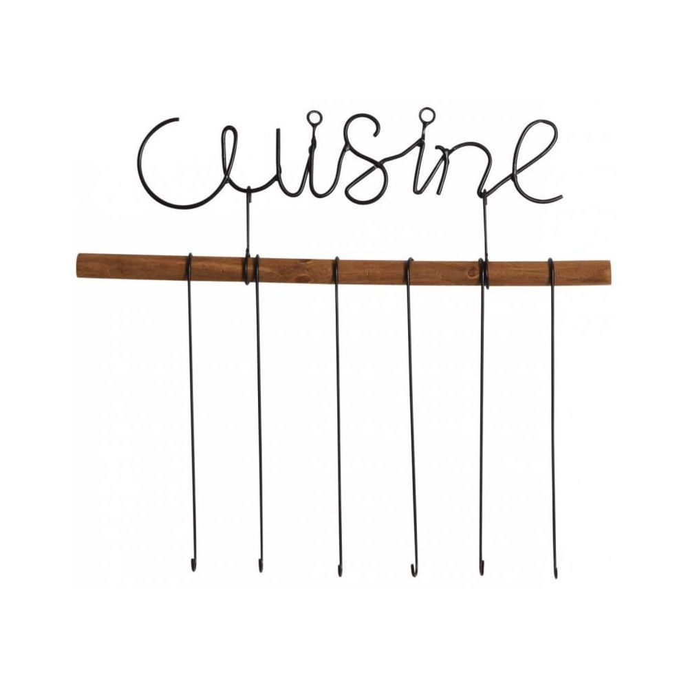 Barre D'Ustensiles De Cuisine 30 Cm Avec 10 Crochets Coulissants – Sans Perçage, Autocollante Et Multifonction