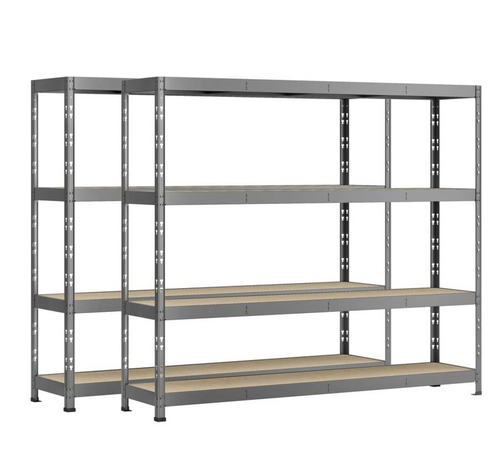Lot de 2 étagères rack - 4 plateaux - 220 x 40 cm - charge lourde
