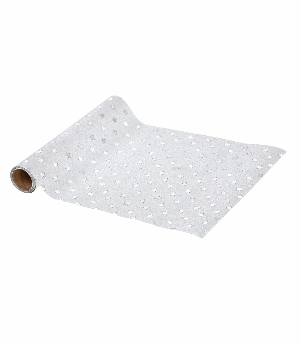 Chemin de table aluminium brillant argenté 28 x 500 cm