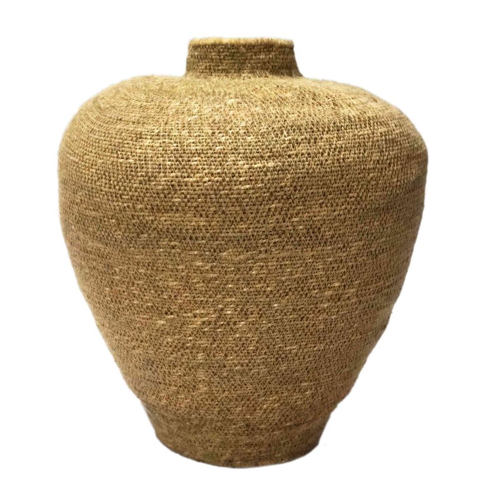 Jardinière En Jonc De Mer Scheurich - Diamètre 22 Cm, Hauteur 19,5 Cm - Revêtement Imperméable - Tressage Main - Couleur Rainure