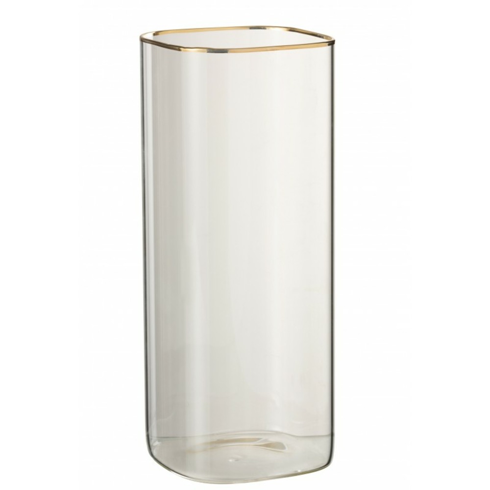 Vase en verre transparent 10x10x25 cm