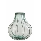 Vase fusion verre/metal bleu medium