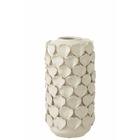 Vase cylindrique en céramique blanc 10x10x26 cm