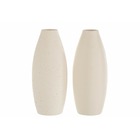 Set de 2 vases boules sur pied en céramique blanc 12x12x28 cm