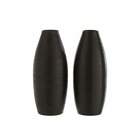 Set de 2 vases en céramique noir 12x12x28 cm