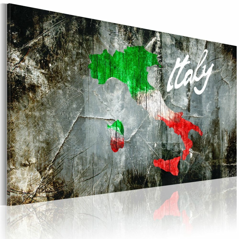 Tableau - carte artistique de l'italie 120x80 cm