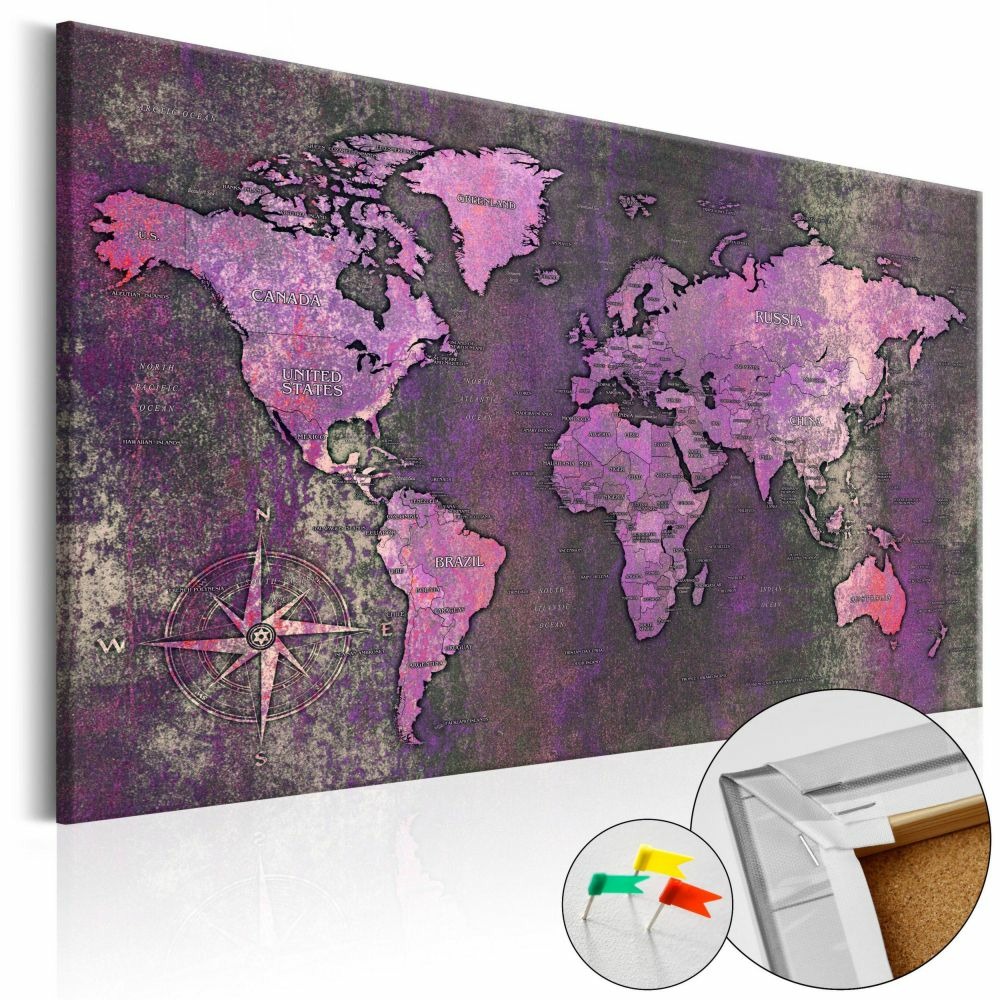 Tableau en liège - amethyst map [cork map] 120x80 cm