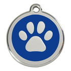 Plaque d'identification pour collier  empreinte d'animal taille m bleu foncé (ø 30 mm)