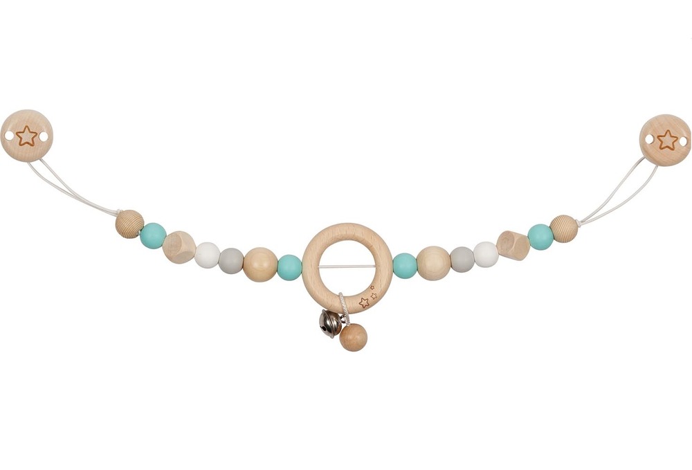 Chaîne poussette étoile turquoise
