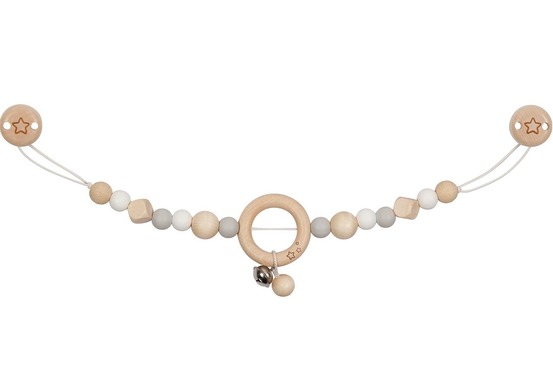 Chaîne poussette étoile gris blanc