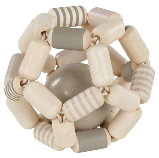 Hochet balle flexible gris blanc