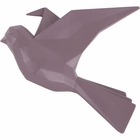 Oiseau fixation murale en résine violet mat origami grand modèle