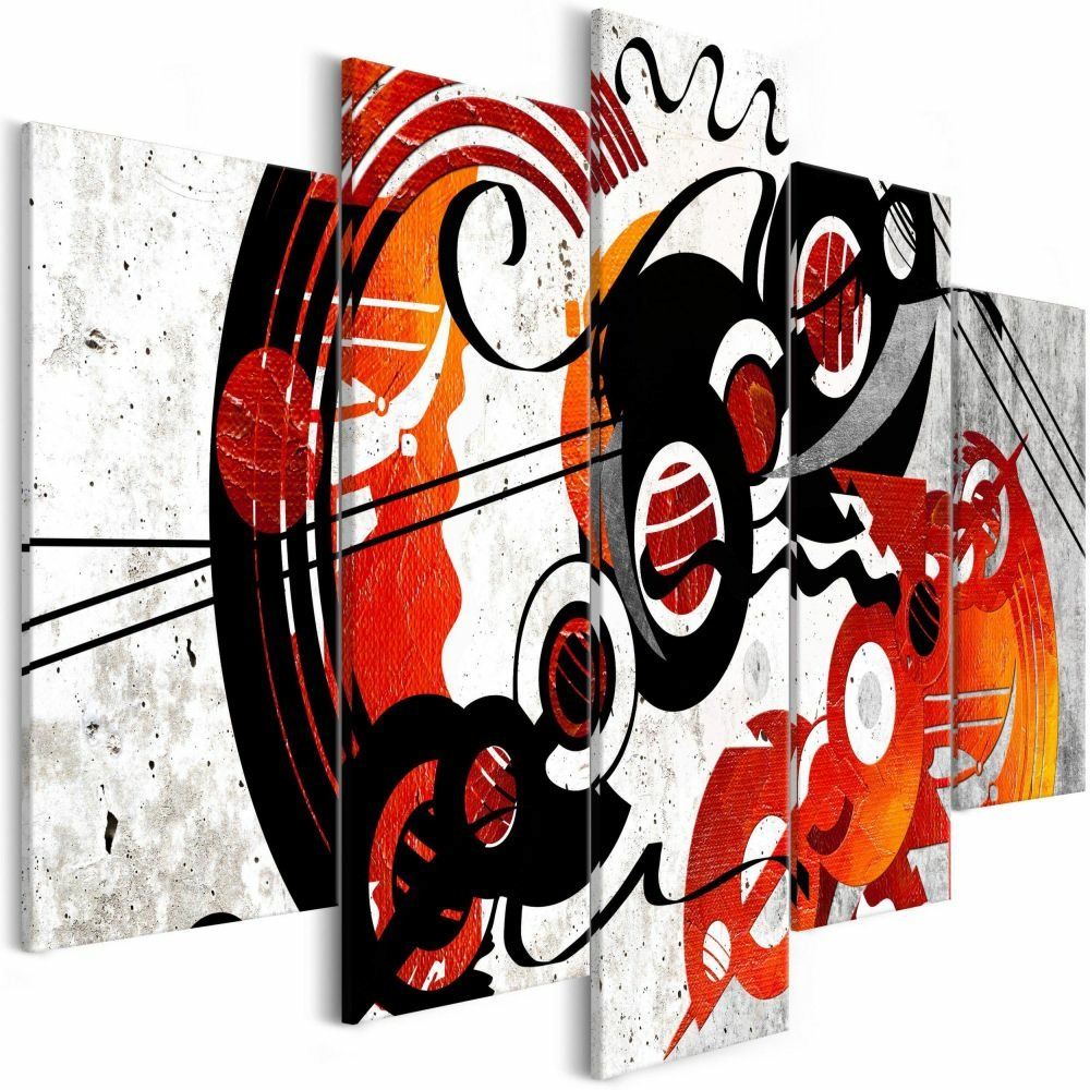 Tableau - music creations (5 parts) wide 100x50 cm