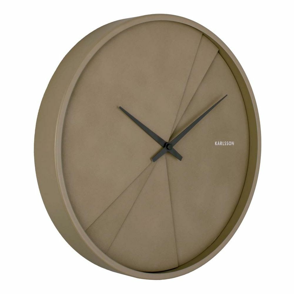 Horloge ronde en bois lines 30 cm vert mousse