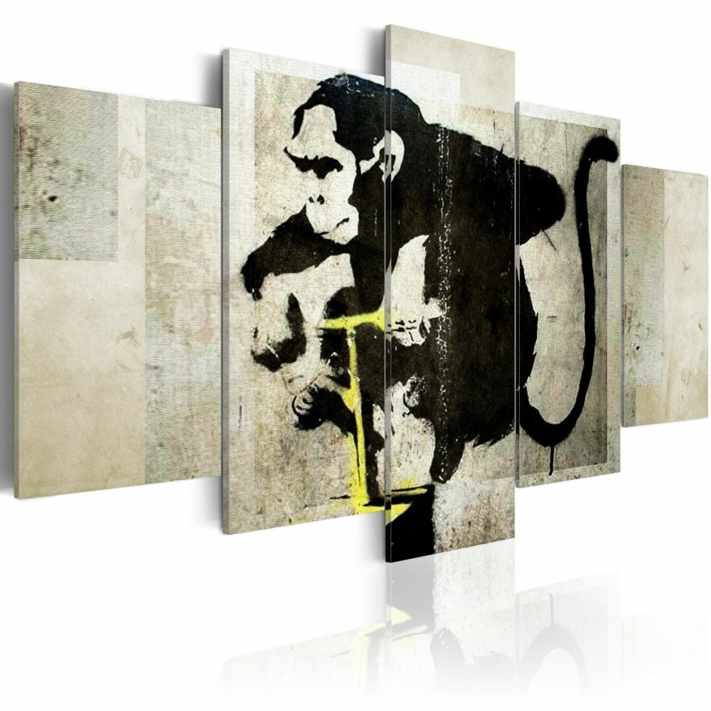Tableau - monkey tnt detonator (banksy) 100x50 cm