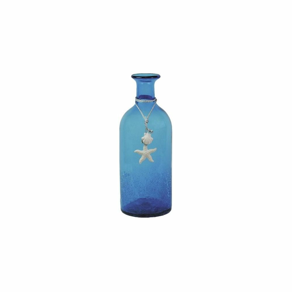 Vase bouteille en verre teinté bleu Truffaut