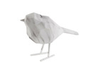 Statue décorative petit oiseau en polyrésine effet marbre - blanc - 13,5 x 7,5 x