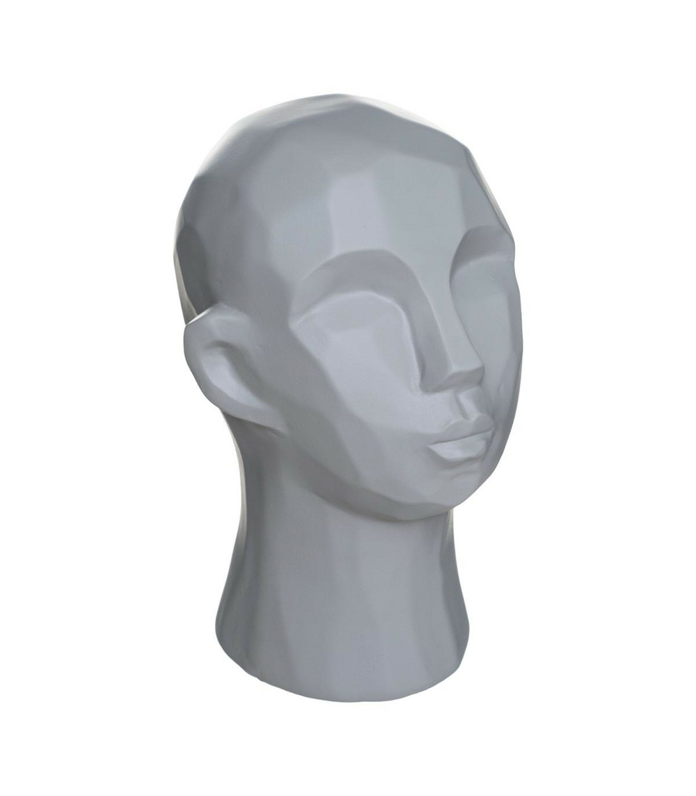 Objet décoratif  statue tête abstraite en résine h 22 cm