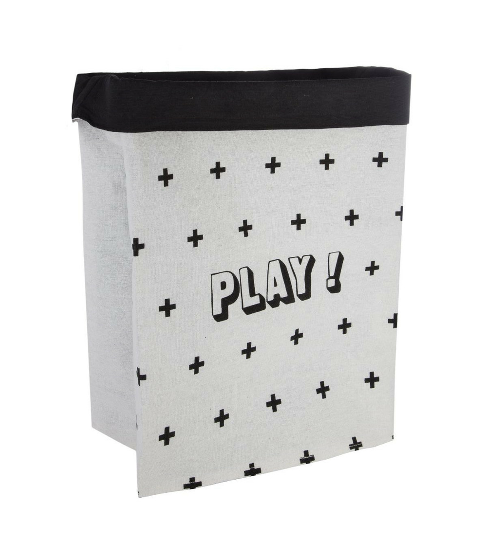 Panier sac de rangement canvas imprimé noir chambre enfant